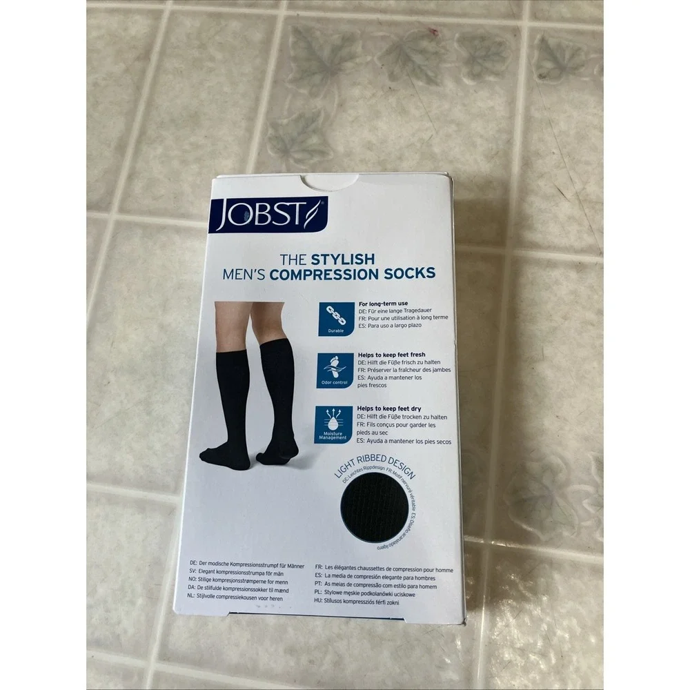 Jobst for Men Casual Medical Compression Socks 20-30 mmHg Large Khaki Knee CT